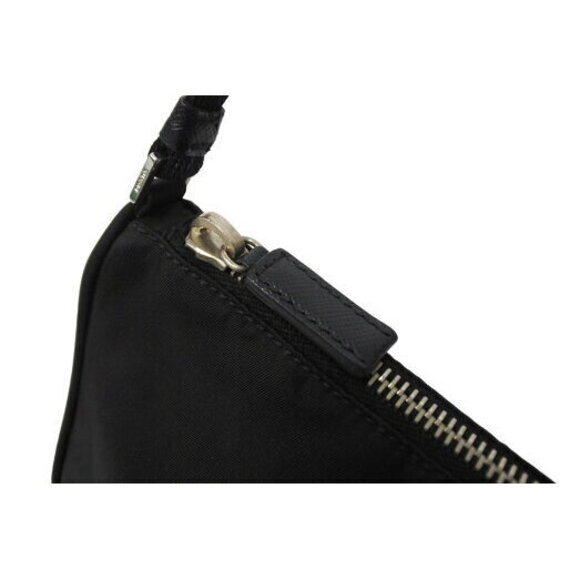 Prada One Shoulder Bag Accessory Pouch Triangle Logo Black Nylon - Picture 6 of 8